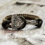 Paracord Bracelet + Silver Viking Axe // Coyote (6"L)