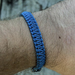 Paracord Bracelet + Silver Viking Axe // Blue (6"L)