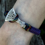 Paracord Bracelet + Silver Viking Axe // Purple (6"L)