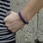 Paracord Bracelet + Silver Viking Axe // Purple (6"L)