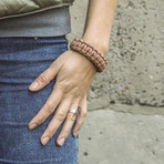 Paracord Bracelet + Big Sterling Silver Thor's Hammer // Beige (6"L)