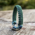 Viking Bracelet + Silver Mjolnir // Light Green (6"L)