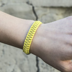 Viking Bracelet + Silver Mjolnir // Yellow (6"L)