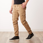 Cotton Blend Twill Cargo Joggers // Timber (M)