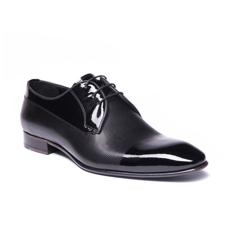Patent Leather Textured Derby // Black (Euro: 40)