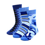 Carlo Dress Socks // Blue // 3 Pack