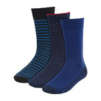 Warner Dress Socks // Dark Blue // 3 Pack