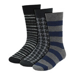 Palmer Dress Socks // Black + Gray + Navy // 3 Pack