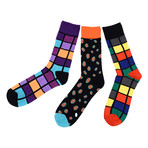 Donald Colorful Cube Dress Socks // 3 Pack