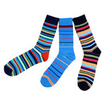 Miguel Colorful Stripe Dress Socks // 3 Pack
