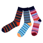 Michel Colorful Stripe Dress Socks // 3 Pack