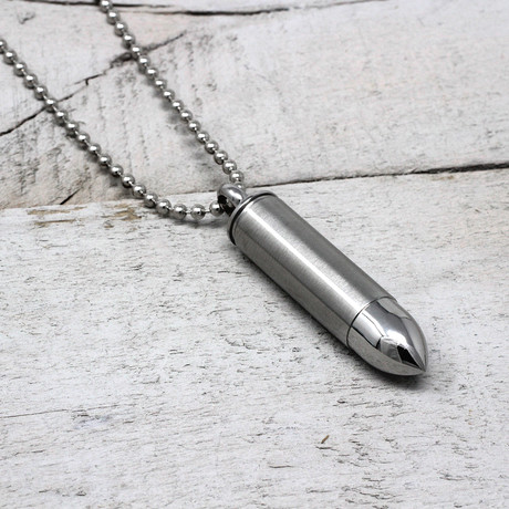 Bullet Capsule Necklace (Silver)