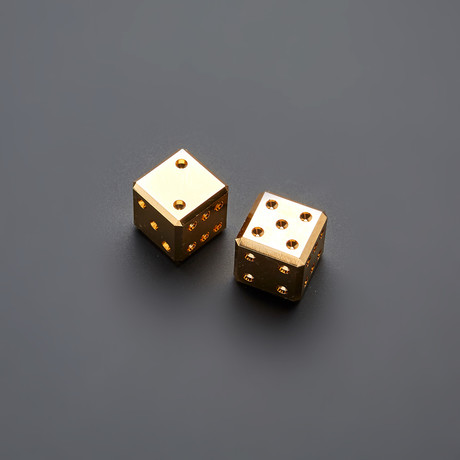 D6 Gravity Dice // Set of 2 // Real 14K Gold