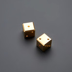 D6 Gravity Dice // Set of 2 // Real 14K Gold