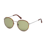 Tod's // Men's Classic Round Metal Sunglasses // Havana + Green