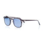 Tod's // Men's Classic Top Bar Sunglasses // Grey + Blue