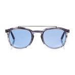 Tod's // Men's Classic Top Bar Sunglasses // Grey + Blue