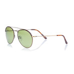 Tod's // Round Aviator Sunglasses // Bronze + Green