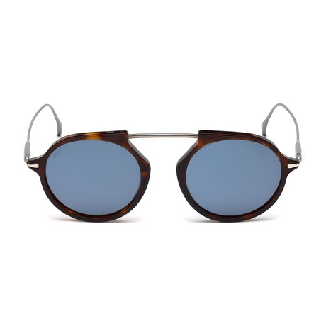 Tod's // Men's Classic Top Bar Sunglasses // Red Havana + Blue
