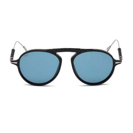 Tod's // Men's Classic Specs Sunglasses // Shiny Black + Blue