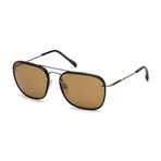 Tod's // Navigator Sunglasses // Shiny Dark Ruthenium + Brown
