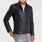 Quilted Leather Jacket // Black (L)