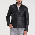 Quilted Leather Jacket // Black (L)