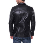Patched Leather Jacket // Black (XL)