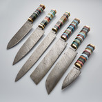 Kitchen Knife // Colorful Razon Wood // Set of 6