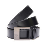 Versace Collection // Flat Buckle Leather Belt // Black