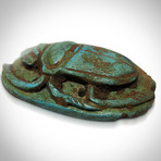 Ancient Egyptian Authentic Blue Faience Winged Scarab // Museum Display