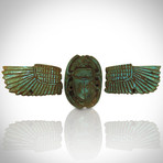Ancient Egyptian Authentic Blue Faience Winged Scarab // Museum Display
