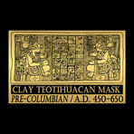 Ancient Pre-Columbian Authentic Clay Teotihuacan Mask // Museum Display
