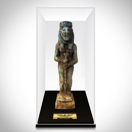 Ancient Egyptian Authentic Sekhmet Large Glazed Limestone Tomb Statue // Museum Display