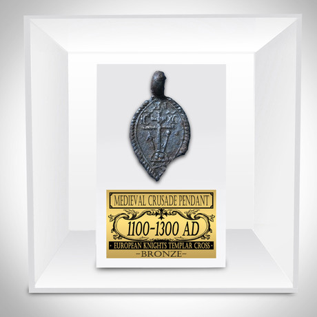 Ancient Medieval Authentic Templar Crusade Bronze Pendant // Museum Display