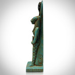 Ancient Egyptian Authentic Glazed Scarab Limestone Sekhmet Statue // Museum Display