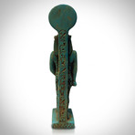 Ancient Egyptian Authentic Glazed Scarab Limestone Sekhmet Statue // Museum Display