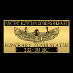 Ancient Egyptian Authentic Glazed Scarab Limestone Sekhmet Statue // Museum Display