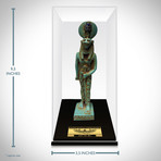 Ancient Egyptian Authentic Glazed Scarab Limestone Sekhmet Statue // Museum Display