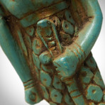 Ancient Egyptian Authentic Glazed Scarab Limestone Sekhmet Statue // Museum Display