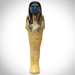 Ancient Egyptian Authentic Large Blue Face Carved Ushabti Tomb Statue // Museum Display