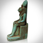 Ancient Egyptian Authentic Painted Maahes Throne Ushabti Tomb Statue // Museum Display