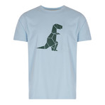 T-Rex Print T-Shirt // Blue (M)