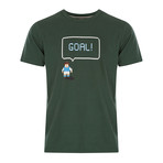 Hymn Goal Print T-Shirt // Green (L)