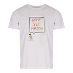 Hymn Game Set Match Print T-Shirt // White (XL)
