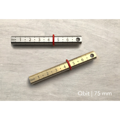 Qbit Ruler // Brass (75mm)