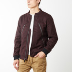 The Hague Zipped Front Bomber // Oxblood Red (M)