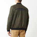 Como Contrast Panel Bomber // Olive (S)