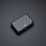 Quilted Button Aluminum Wallet (Black)