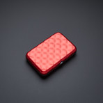 Quilted Button Aluminum Wallet (Red)